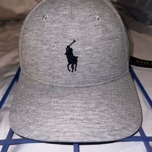 Ralph Lauren Heather Gray Cap with Navy Pony